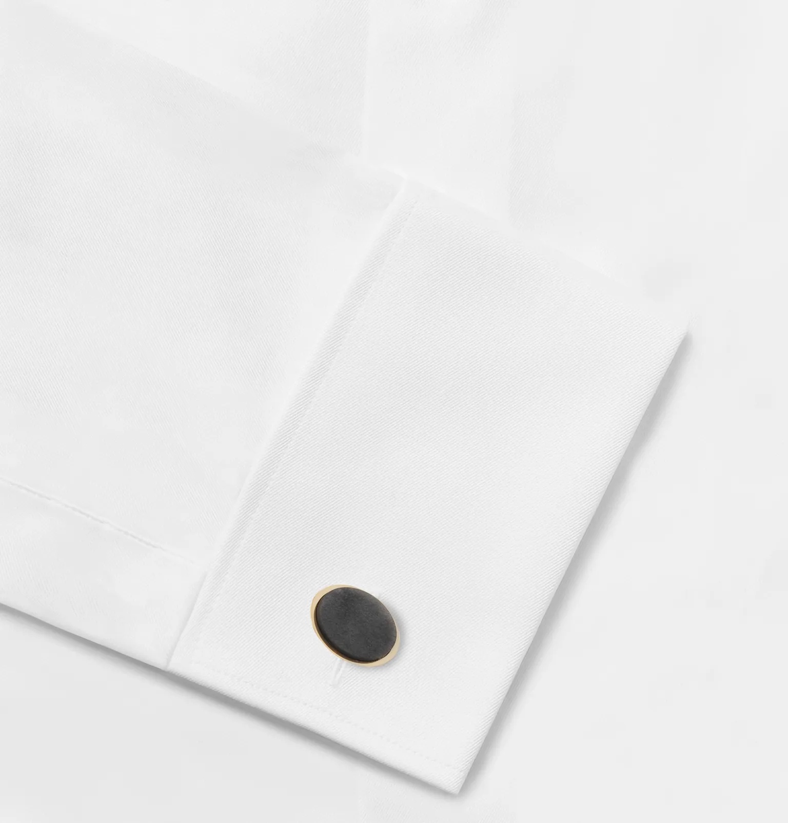 Gold-Plated and Obsidian Cufflinks - 2