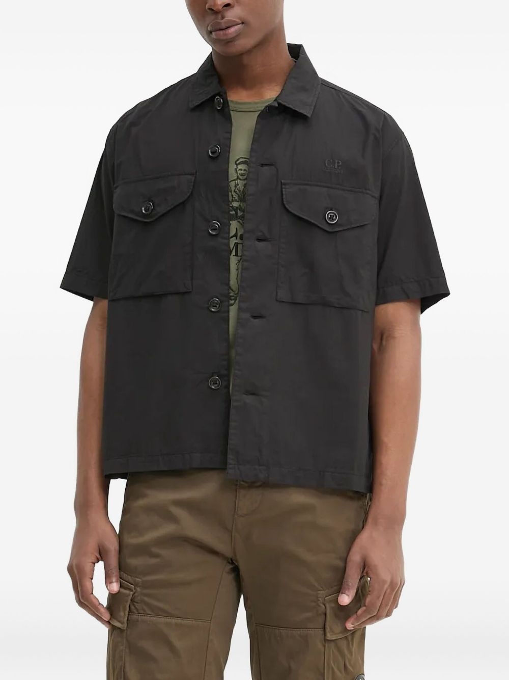 Popeline pocket short-sleeve shirt - 1