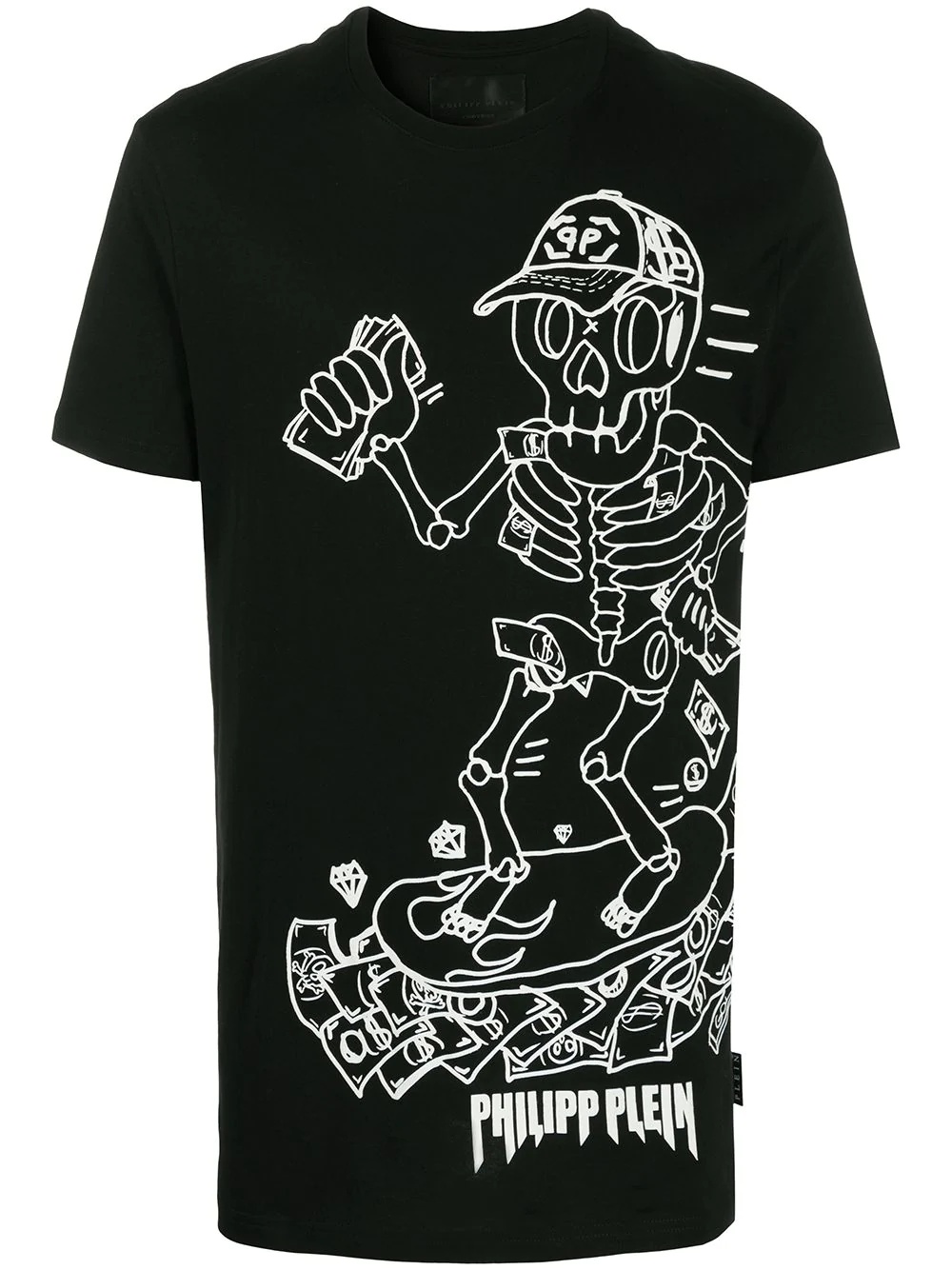 graphic skeleton print t-shirt - 1