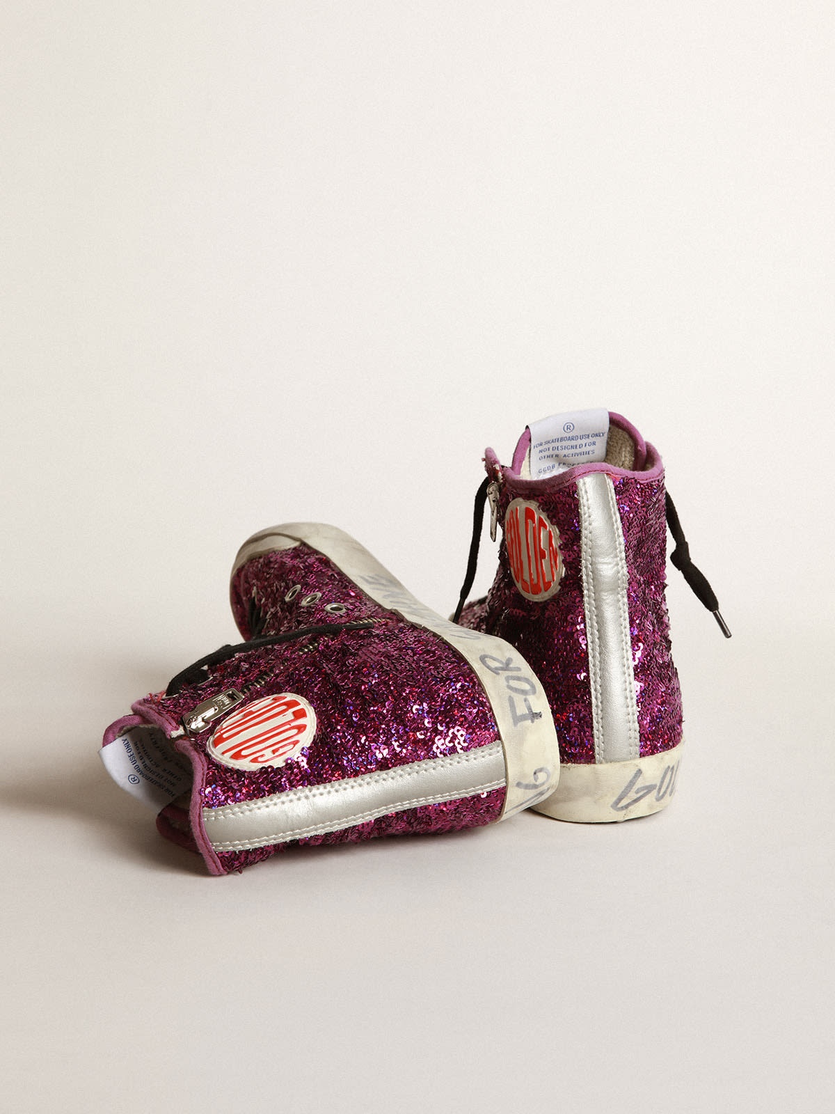 Francy sneakers with sequins and handwritten lettering on the outsole - 4
