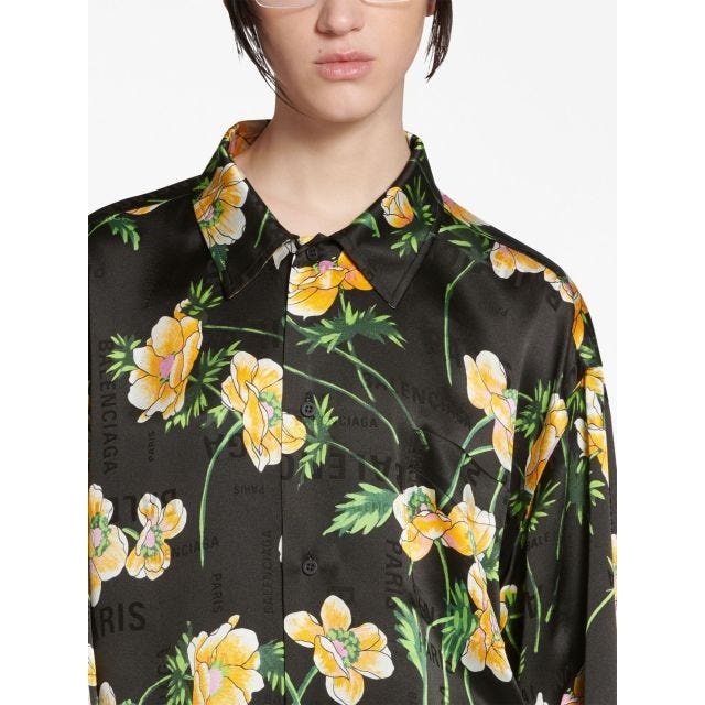 Balenciaga floral print shirt hotsell