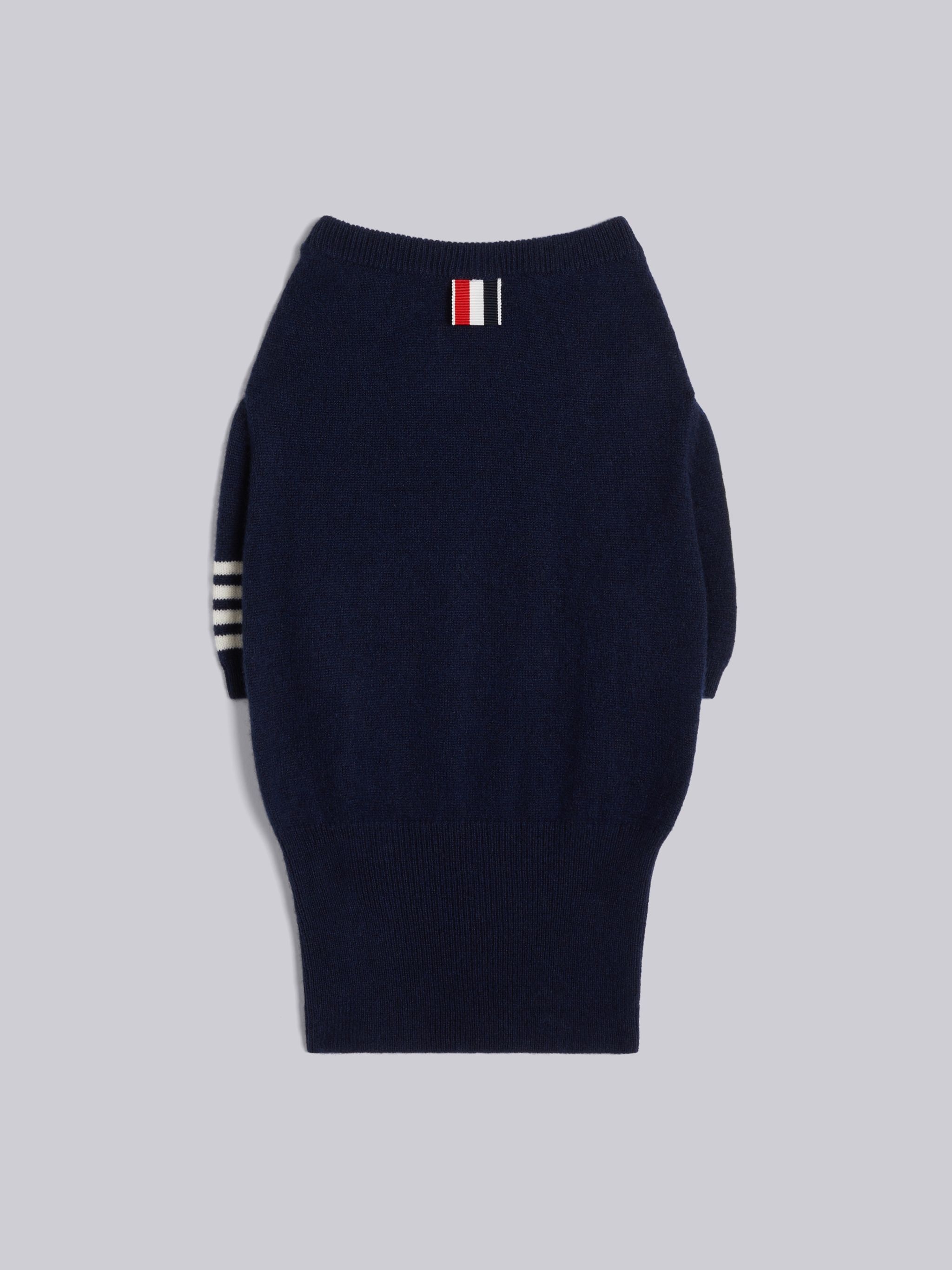 Hector Browne Canine Crewneck Pullover With 4-Bar Stripe in Jersey Stitch Cashmere - 3