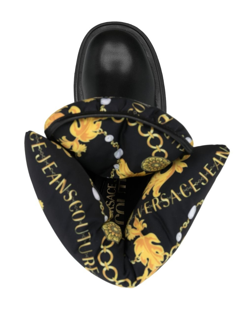 logo-print round-toe boots 4