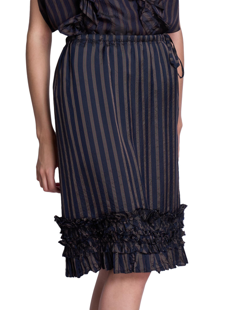 Women's Scotts Ruffle-Trim Striped Knee-Length Skirt - Navy 4