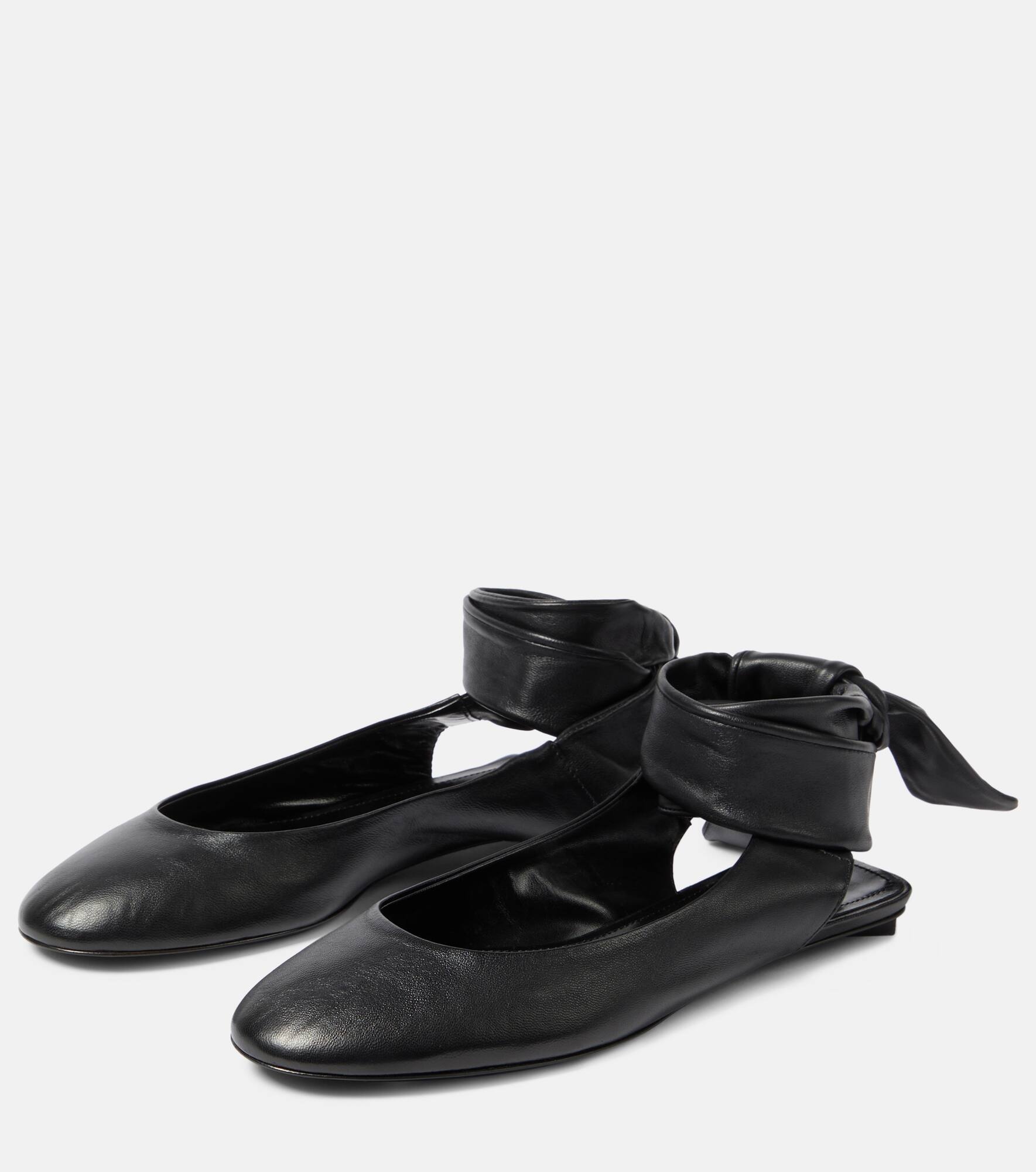 Cloe leather slingback flats - 5