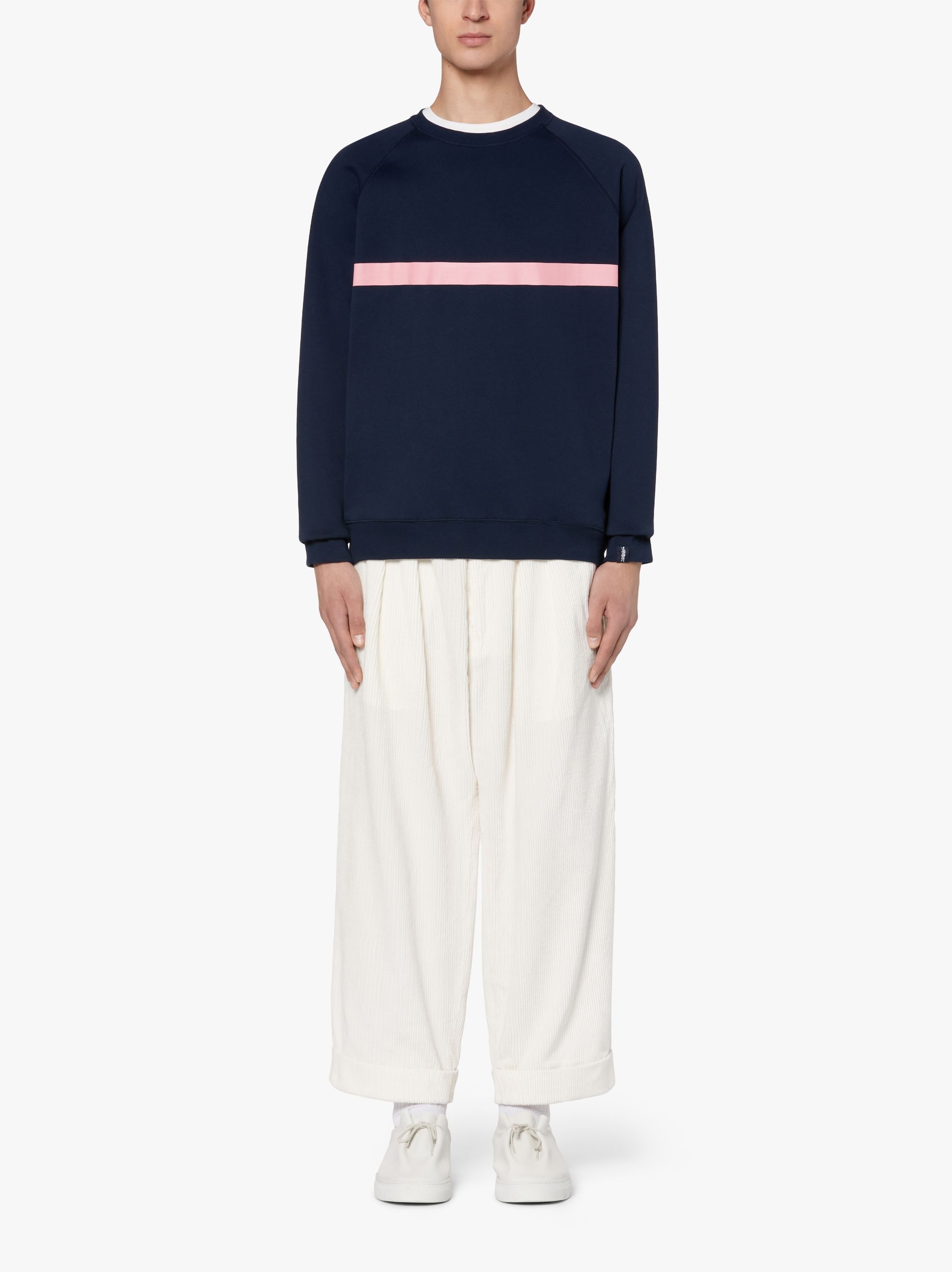 NAVY X PINK COTTON CREW NECK SWEATSHIRT | GJM-207 - 2