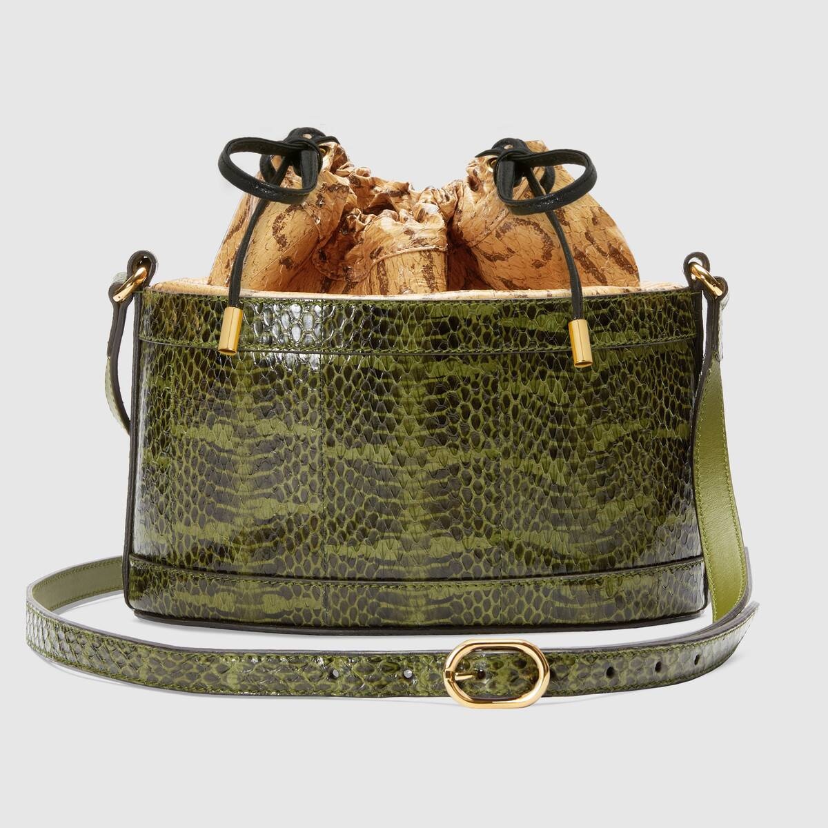 Gucci Horsebit 1955 snakeskin bucket bag - 3