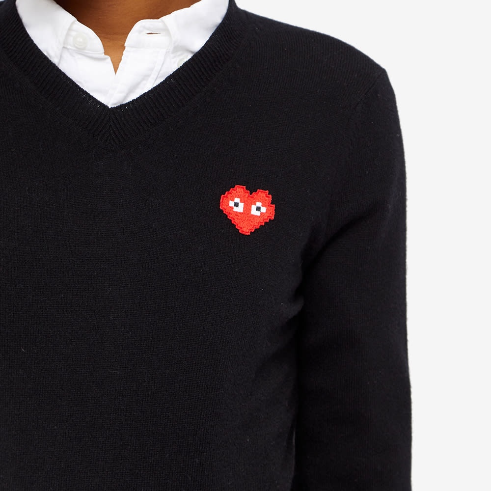 Comme des Garçons Play Invader Heart V-Neck Pullover - 5