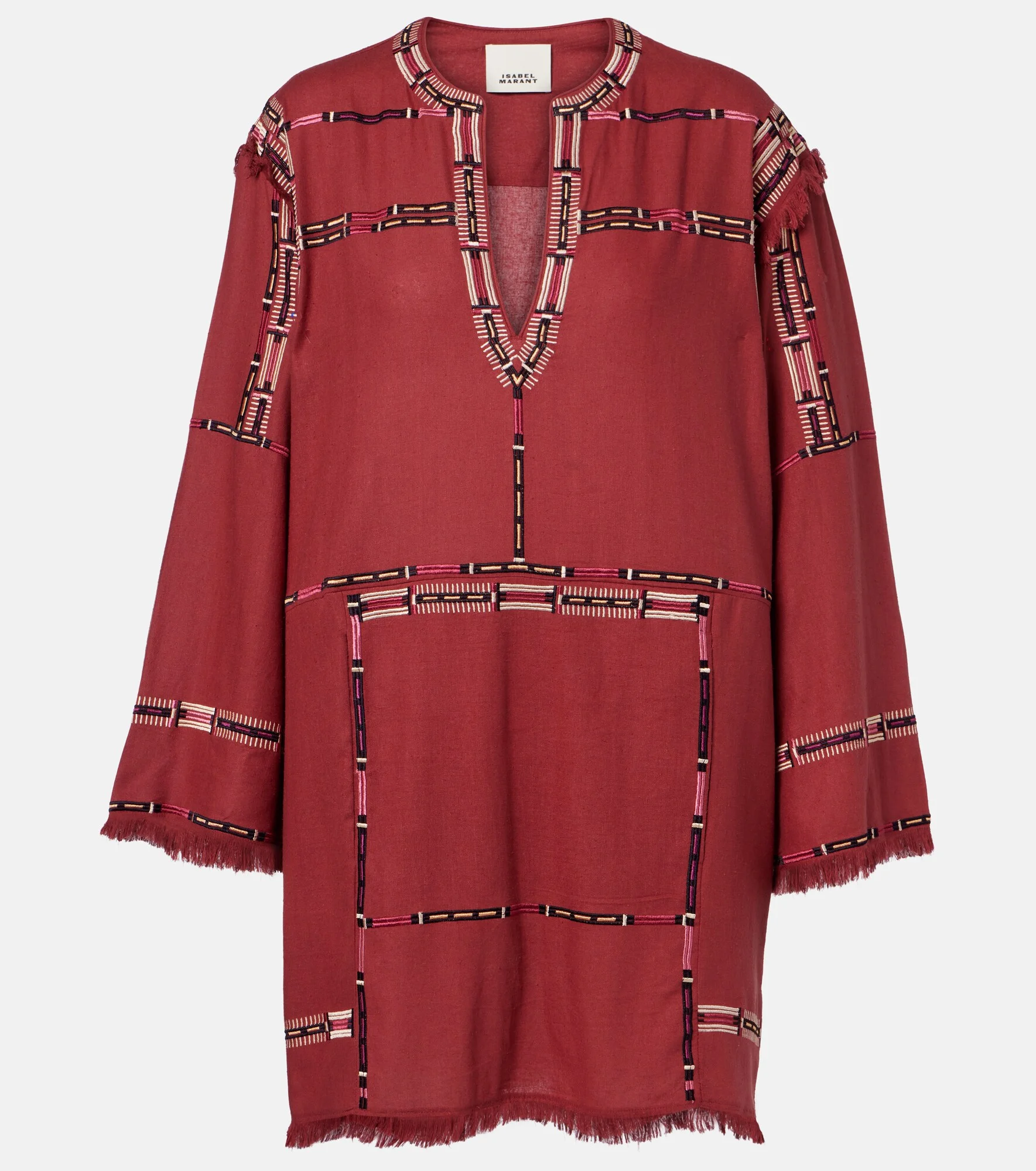 Freya embroidered silk tunic - 1