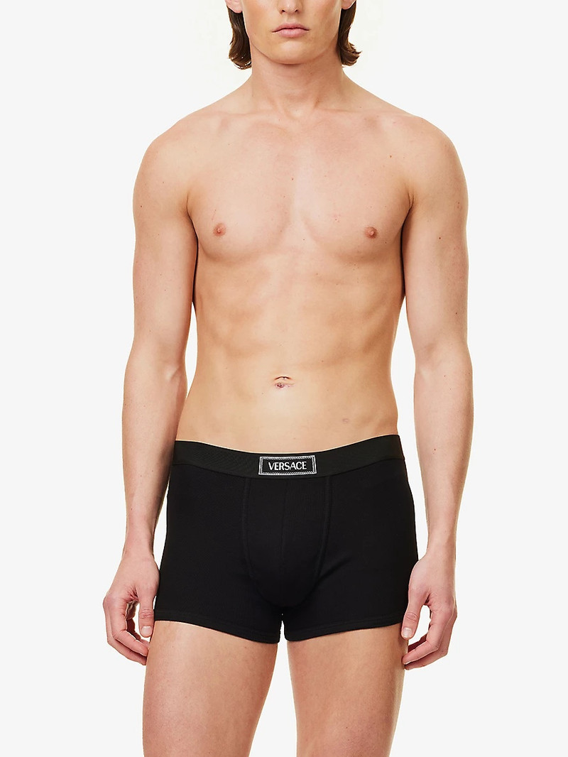 VERSACE Logo-waistband stretch-cotton trunks outlook