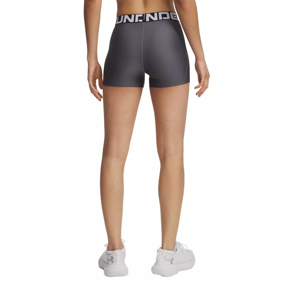 Women's HeatGear Shorty 3" Shorts - Grey/White - 2
