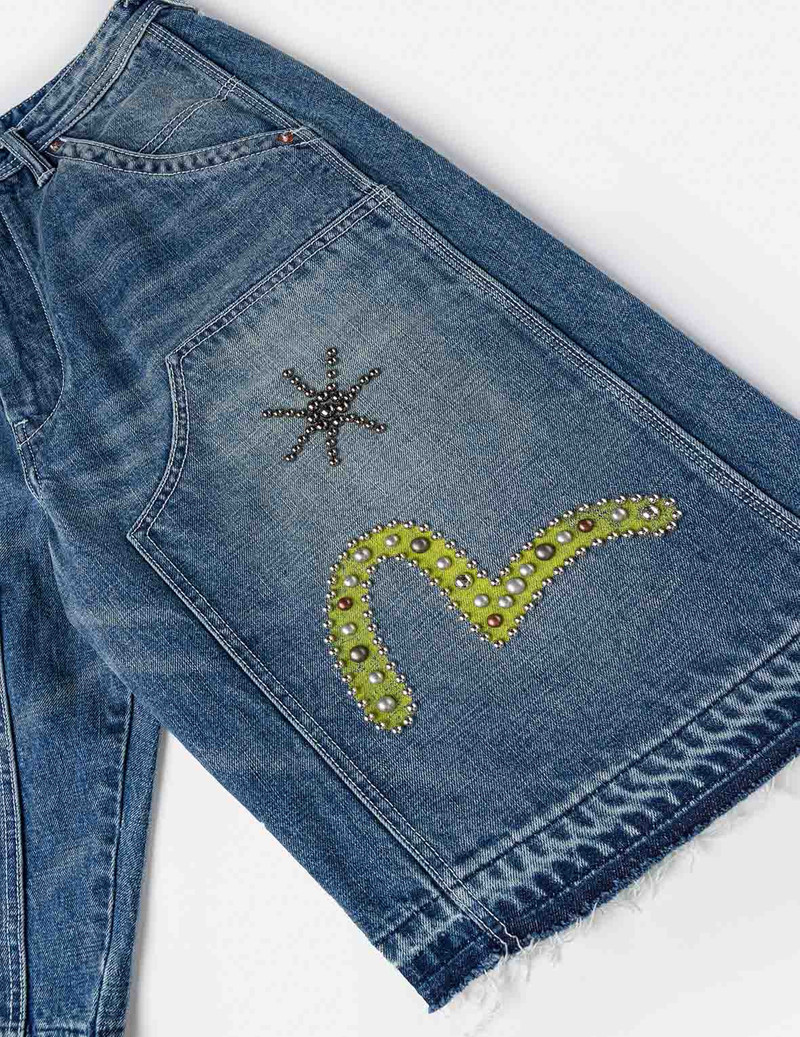Heavy Washed studded Cargo Shorts 5