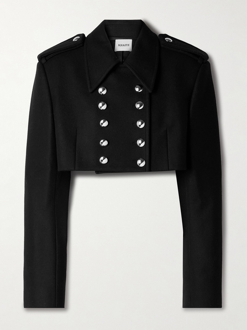 Leara Double-breasted Cropped Wool-blend Felt Jacket 1