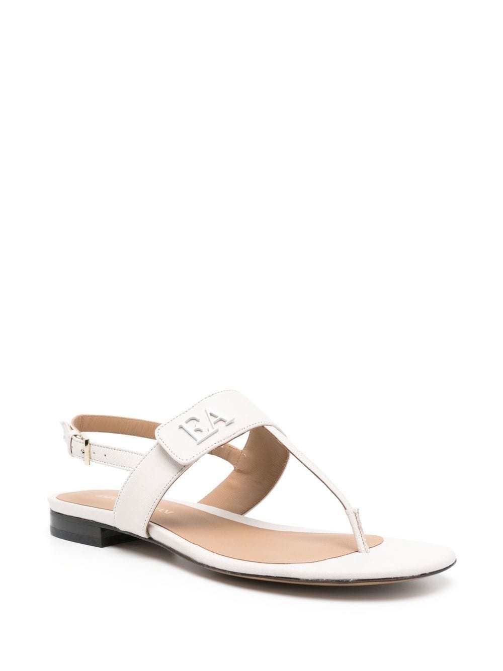 logo-plaque leather sandals - 2