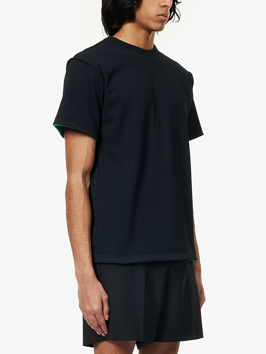 Layered short-sleeved woven T-shirt - 3