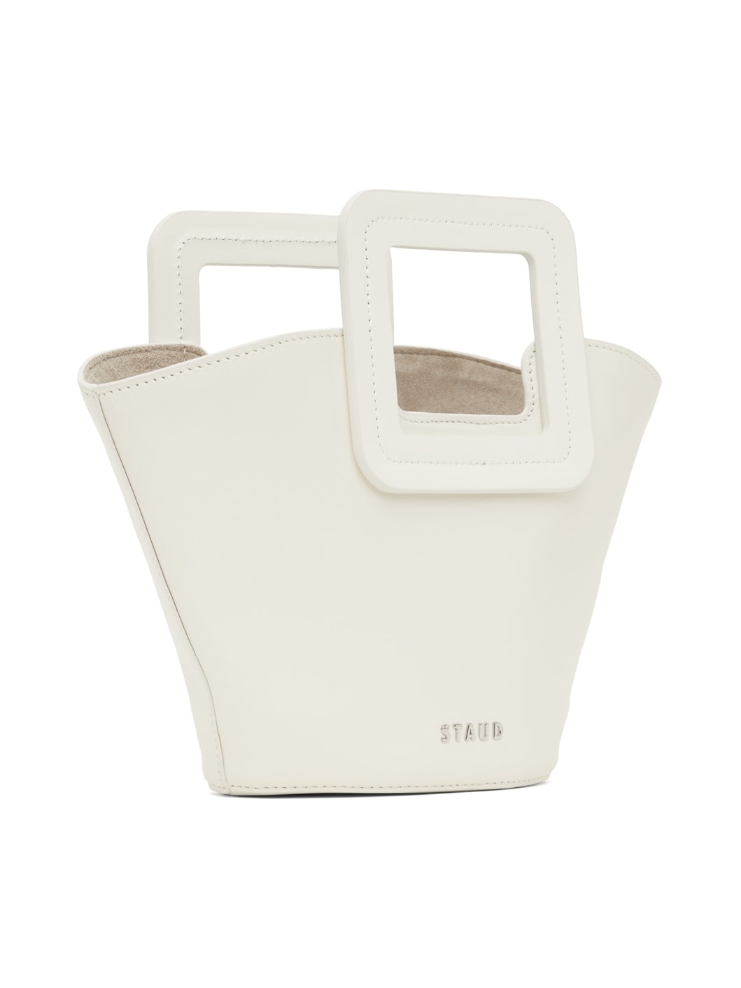 White Shirley Mini Bucket Bag - 3