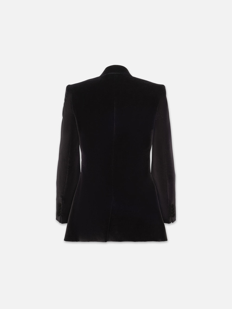 FRAME Double Breasted Slim Blazer in Black outlook