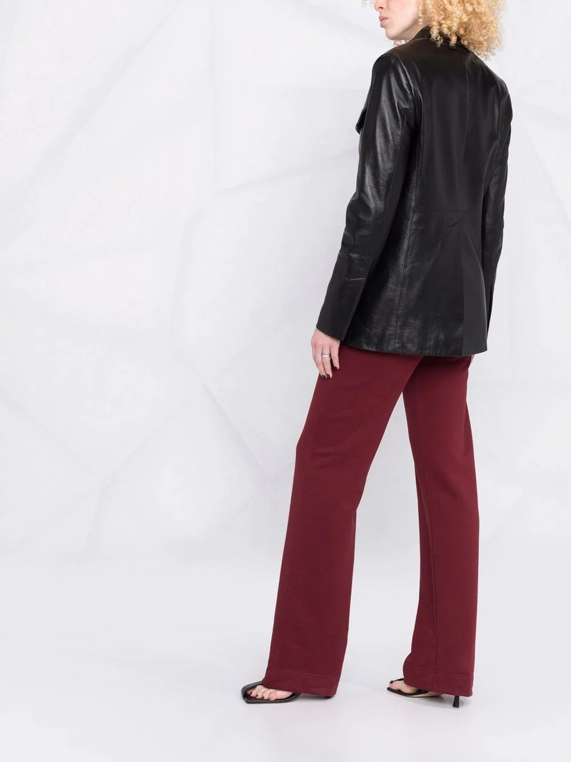 single-breasted leather blazer 4