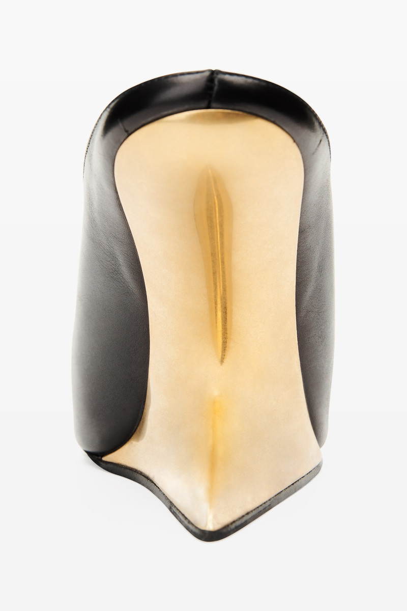 Alexander Wang Black Leather Boomerang Wedge Heel outlook