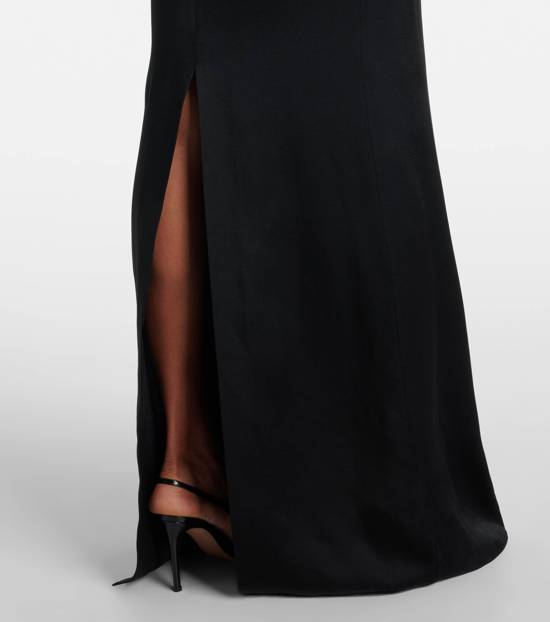 Open-back satin maxi dress - 5