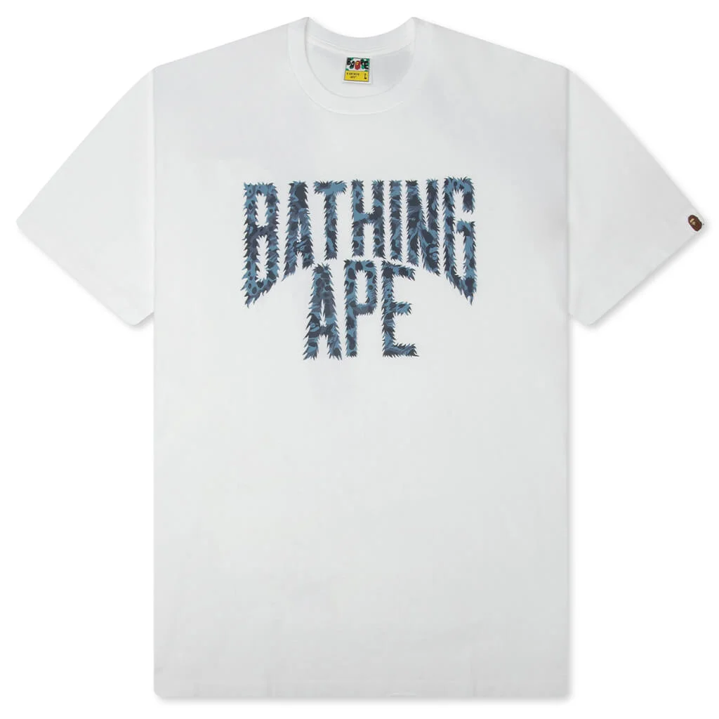 WILD LEOPARD PATTERN NYC LOGO TEE - WHITE/NAVY - 1