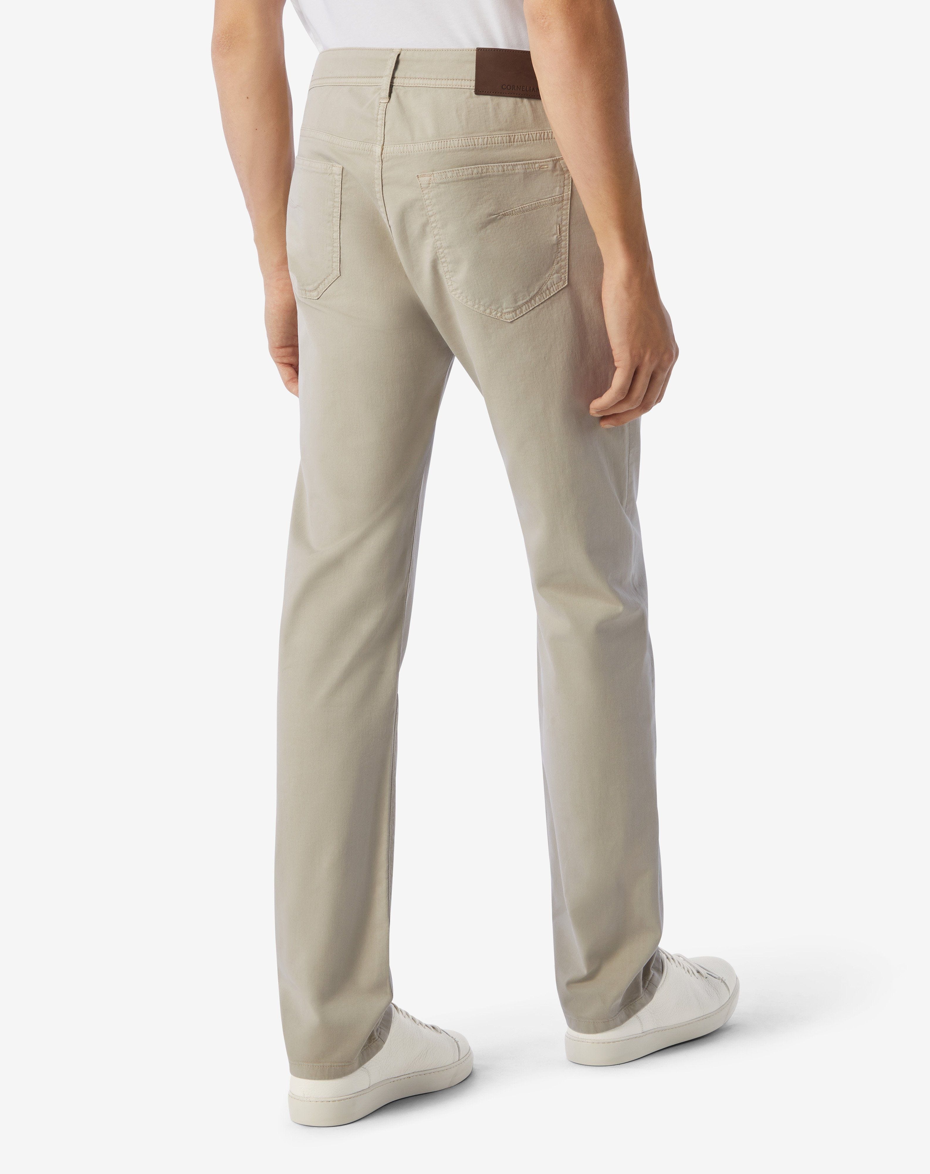 Rope brown stretch gabardine 5-pocket trousers - 4