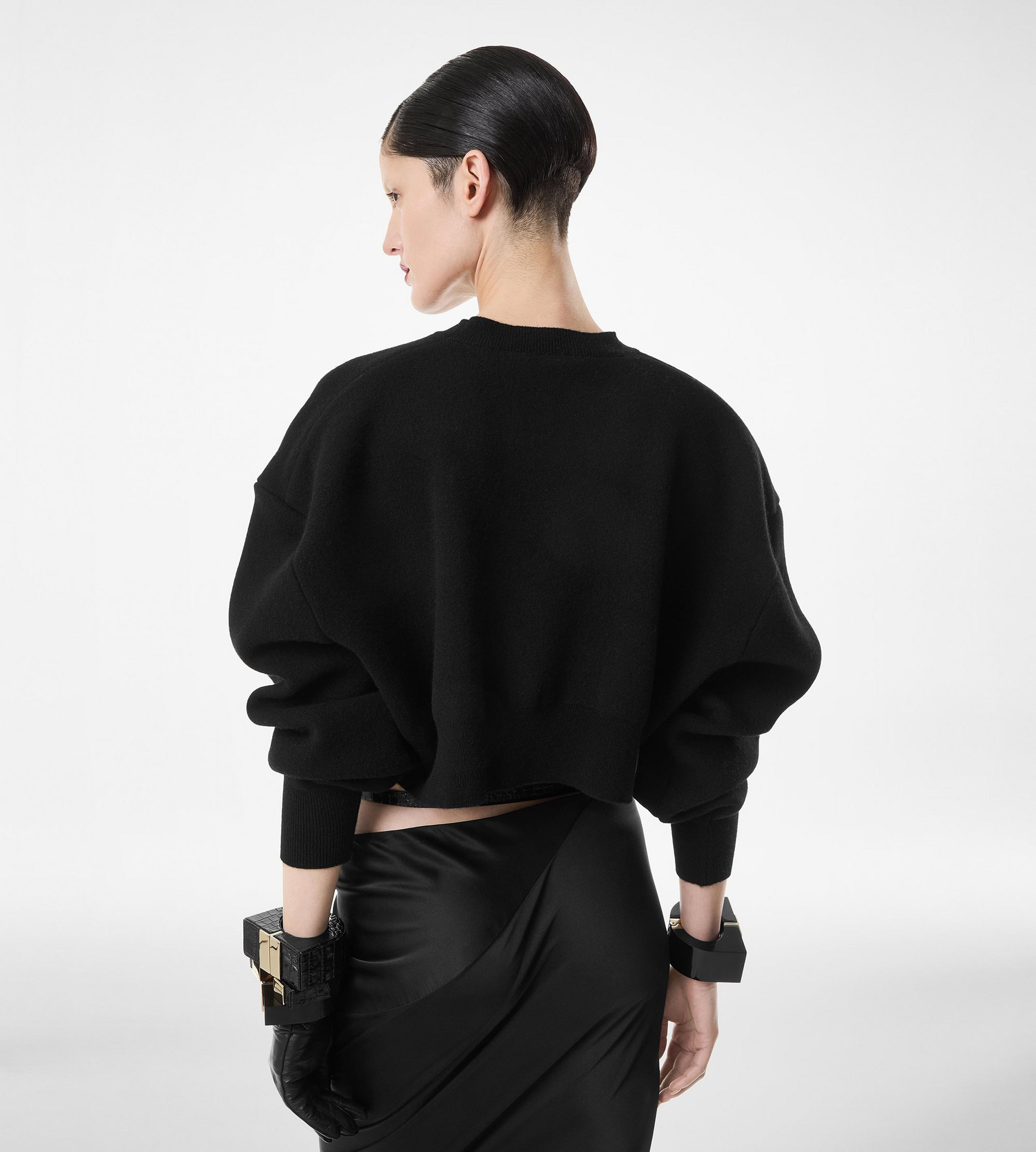SCULPTURAL DOUBLE FACE WOOL CASHMERE SWEATSHIRT - 4
