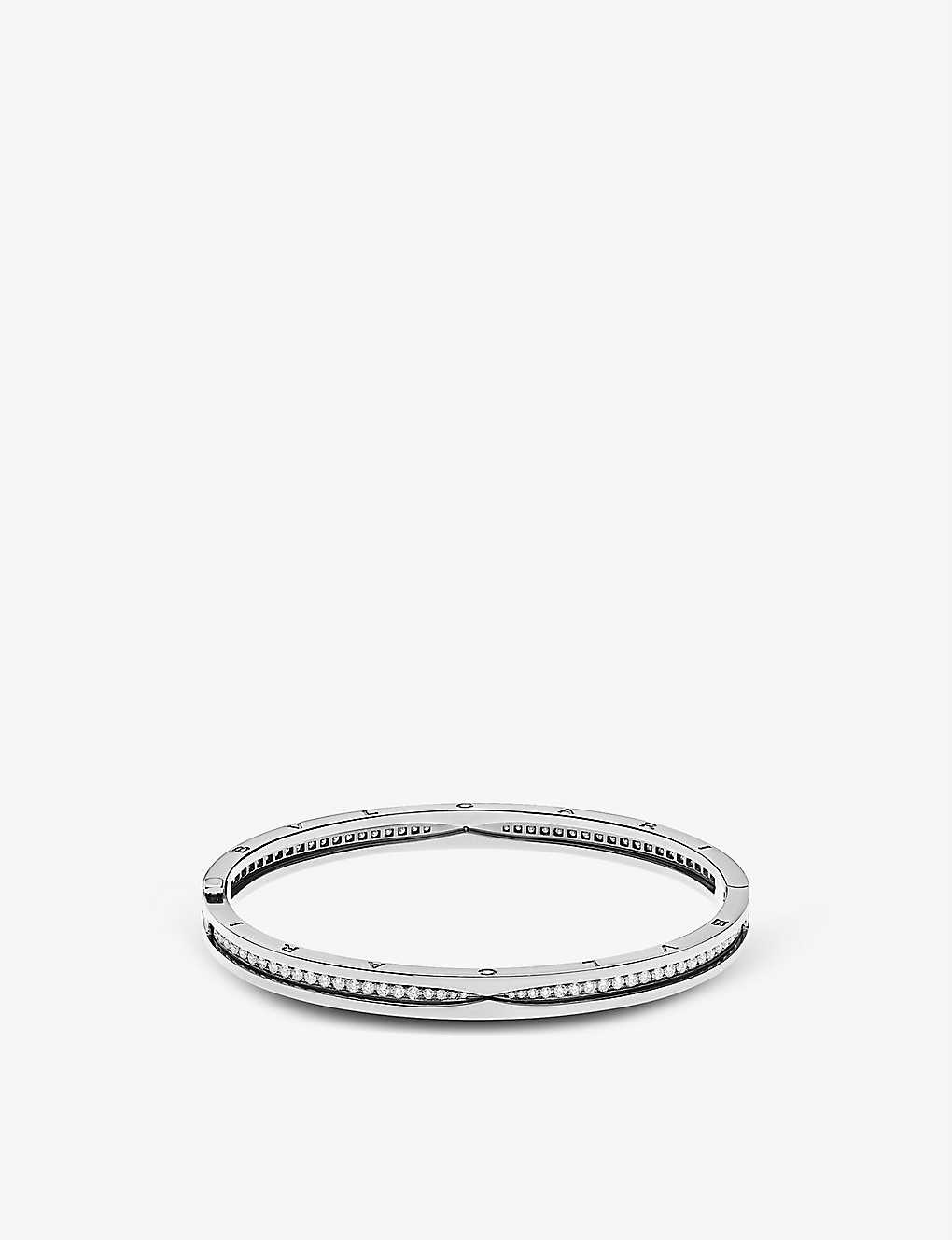 B.zero1 18ct white-gold and 1.41ct round-cut bangle bracelet - 2