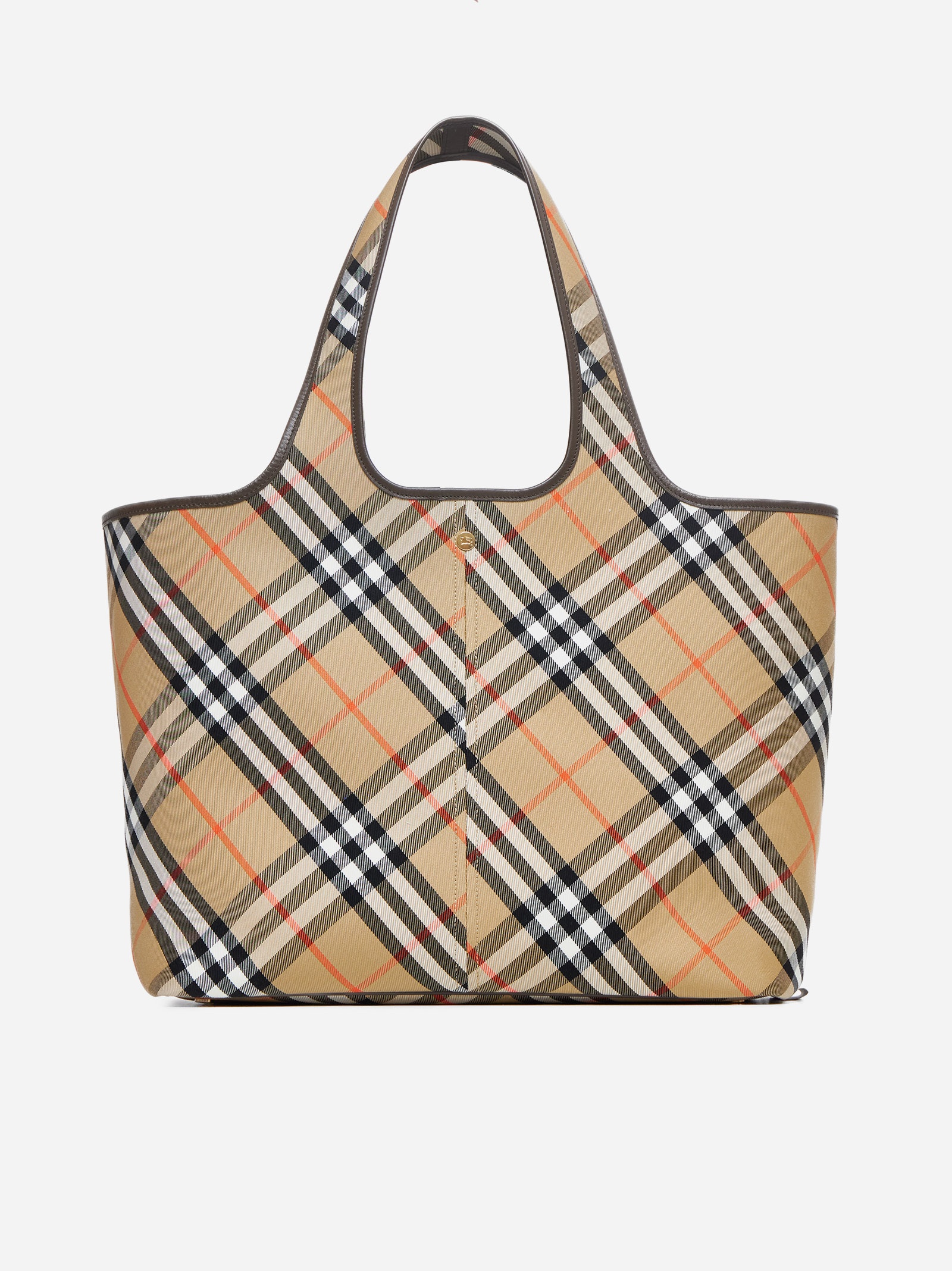 Check canvas medium tote bag - 1