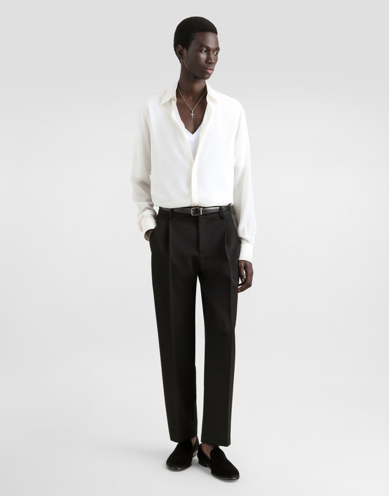 Dolce & Gabbana Silk shirt with logo embroidery outlook