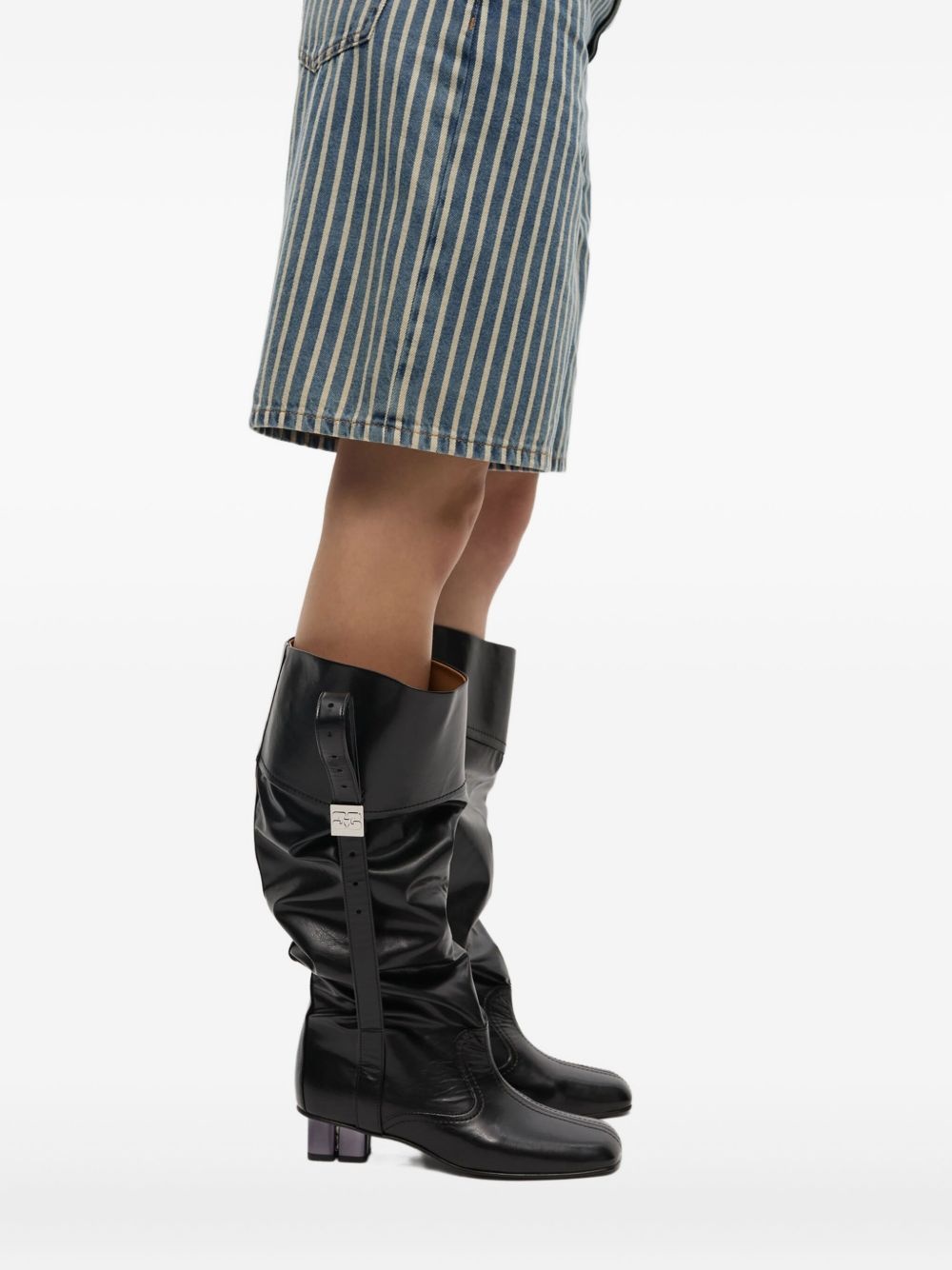 slouchy knee-high leather boots - 5