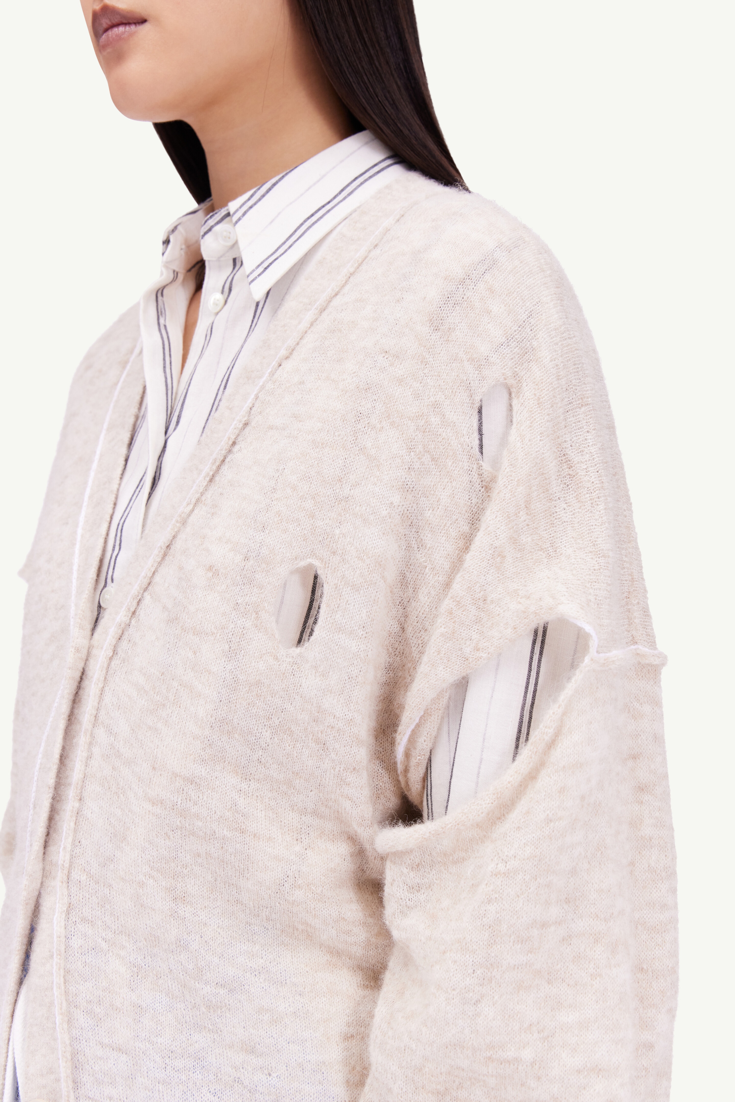 Distressed knit cardigan - 6