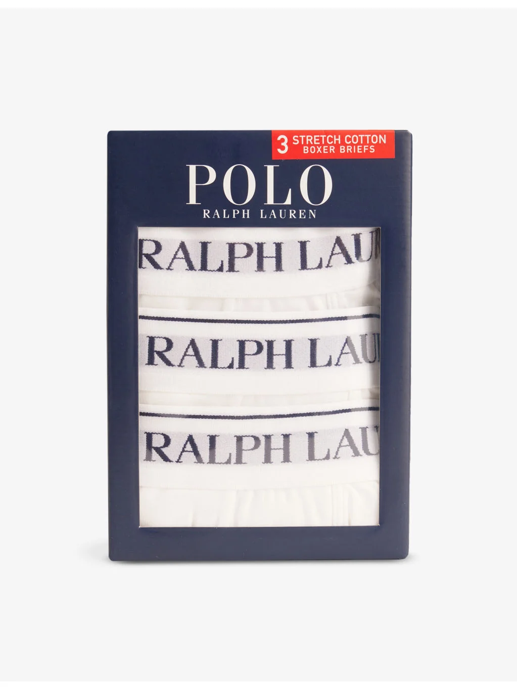 Branded-waistband pack of three stretch-cotton briefs - 1