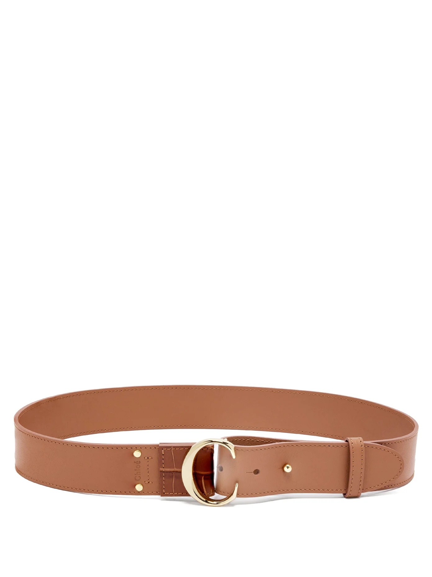 C-buckle leather belt - 4