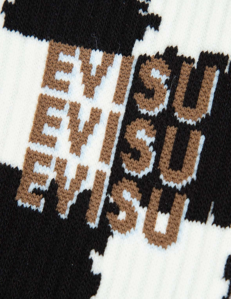 EVISU PATTERN AND LOGO JACQUARD LONG SOCKS outlook
