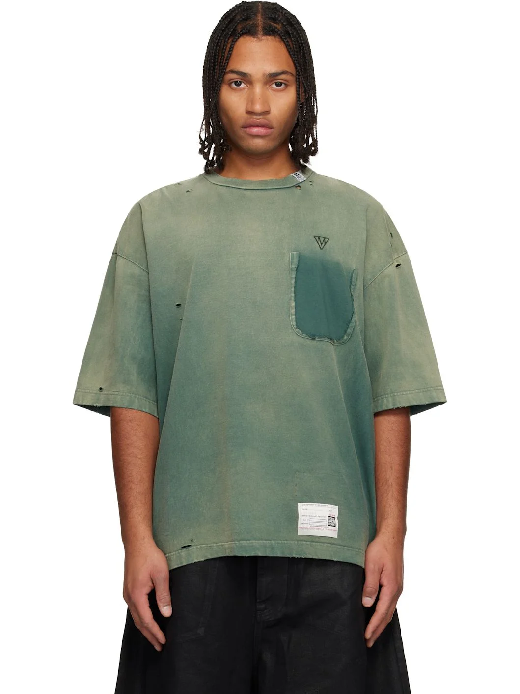 Green Sun Faded Like T-shirt - 1
