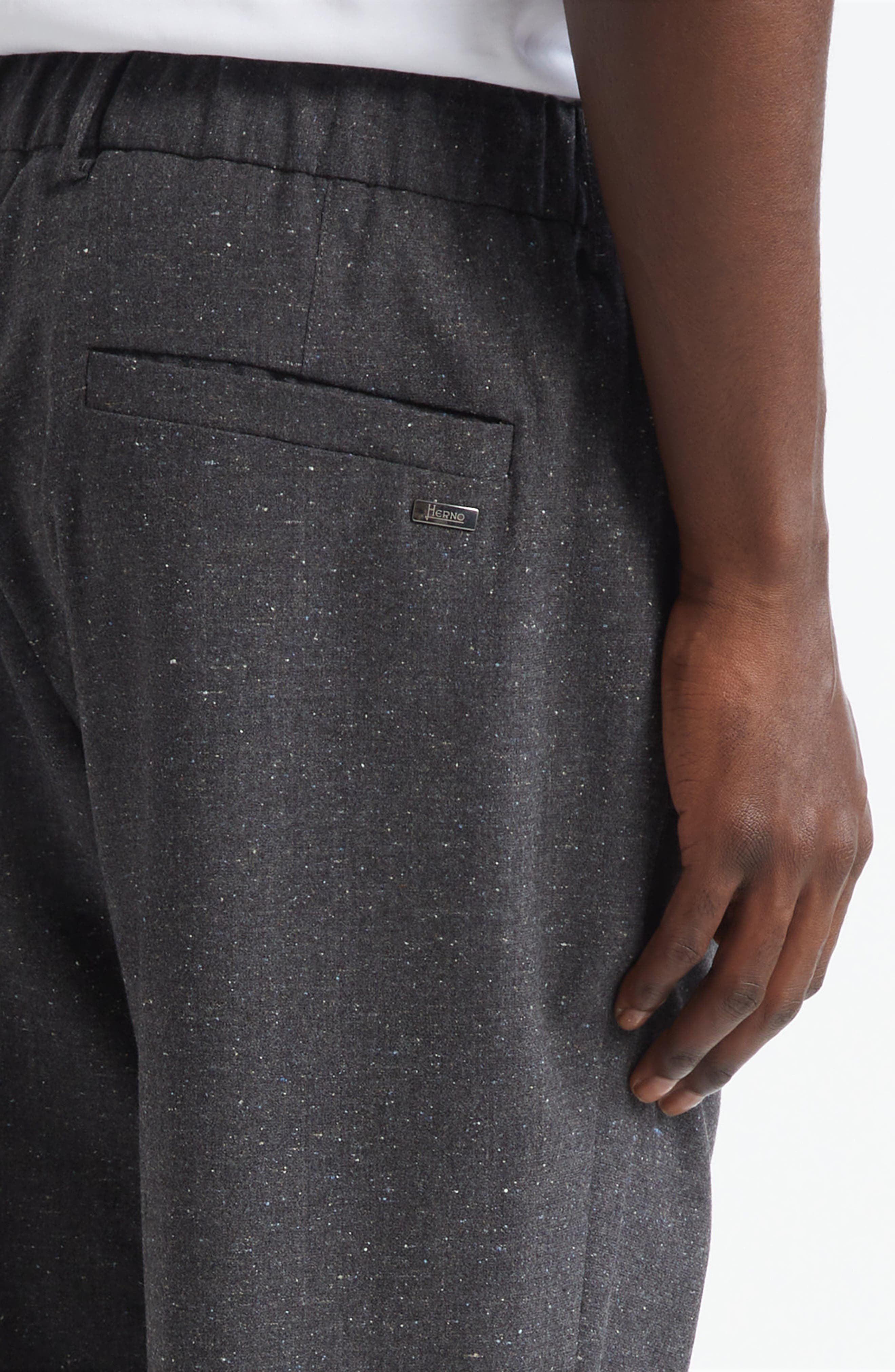 Herno Drawstring Waist Wool Blend Knickerbocker Trousers in Charcoal at Nordstrom - 5