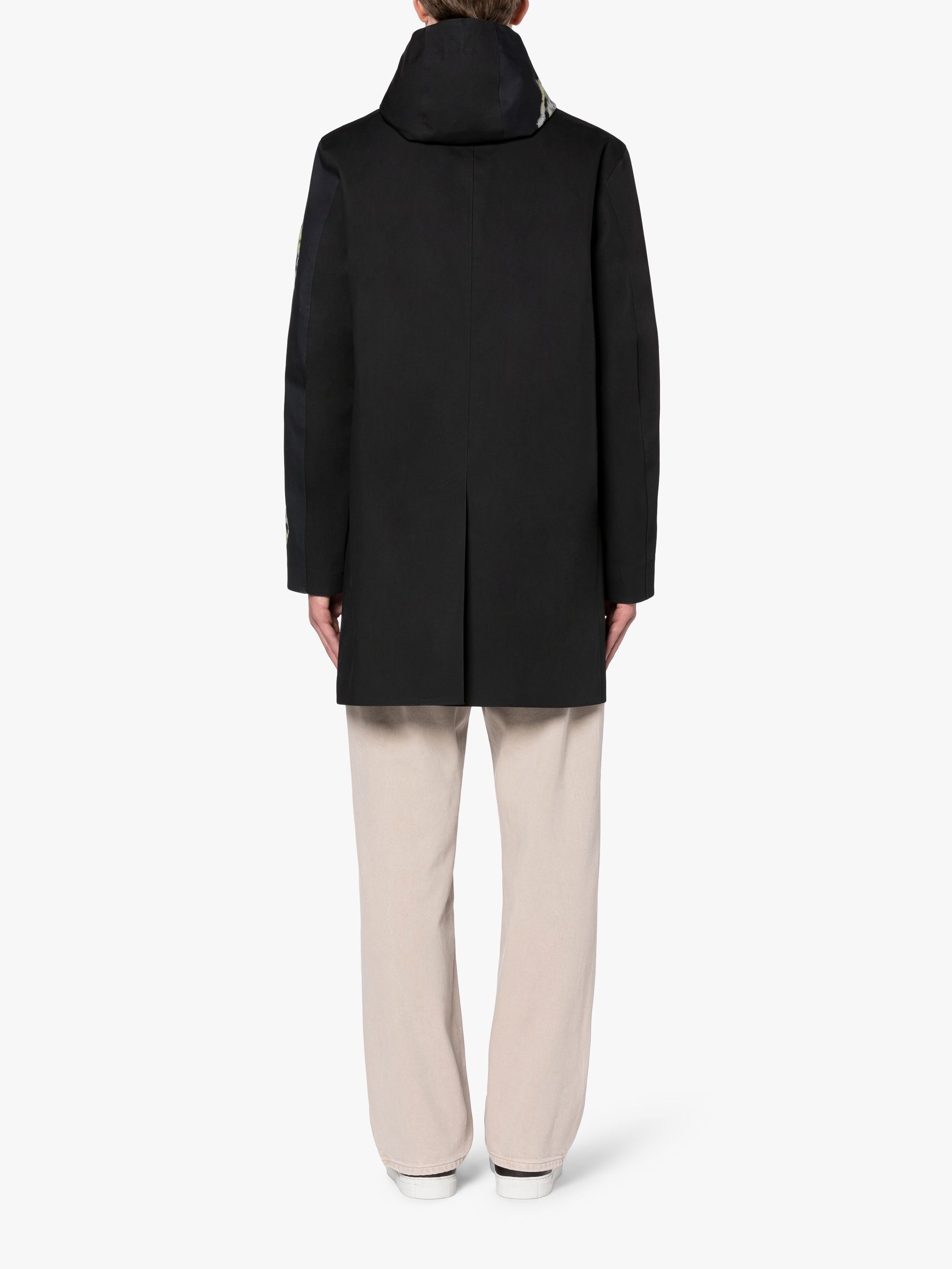JOHN ELLIOTT BLACK SHIBORI DYE BONDED COTTON HOODED COAT - 3