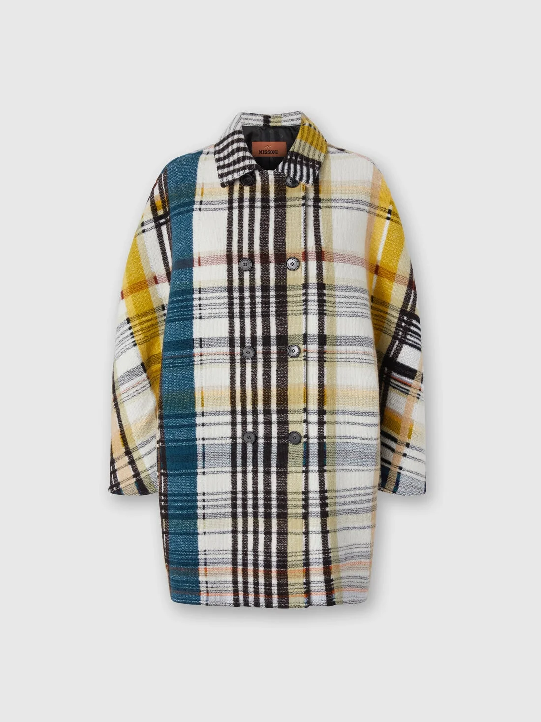 Double-breasted caban with check pattern - 1