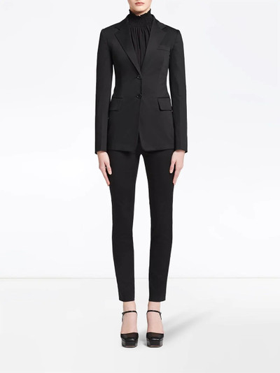 Prada single-breasted sateen blazer outlook