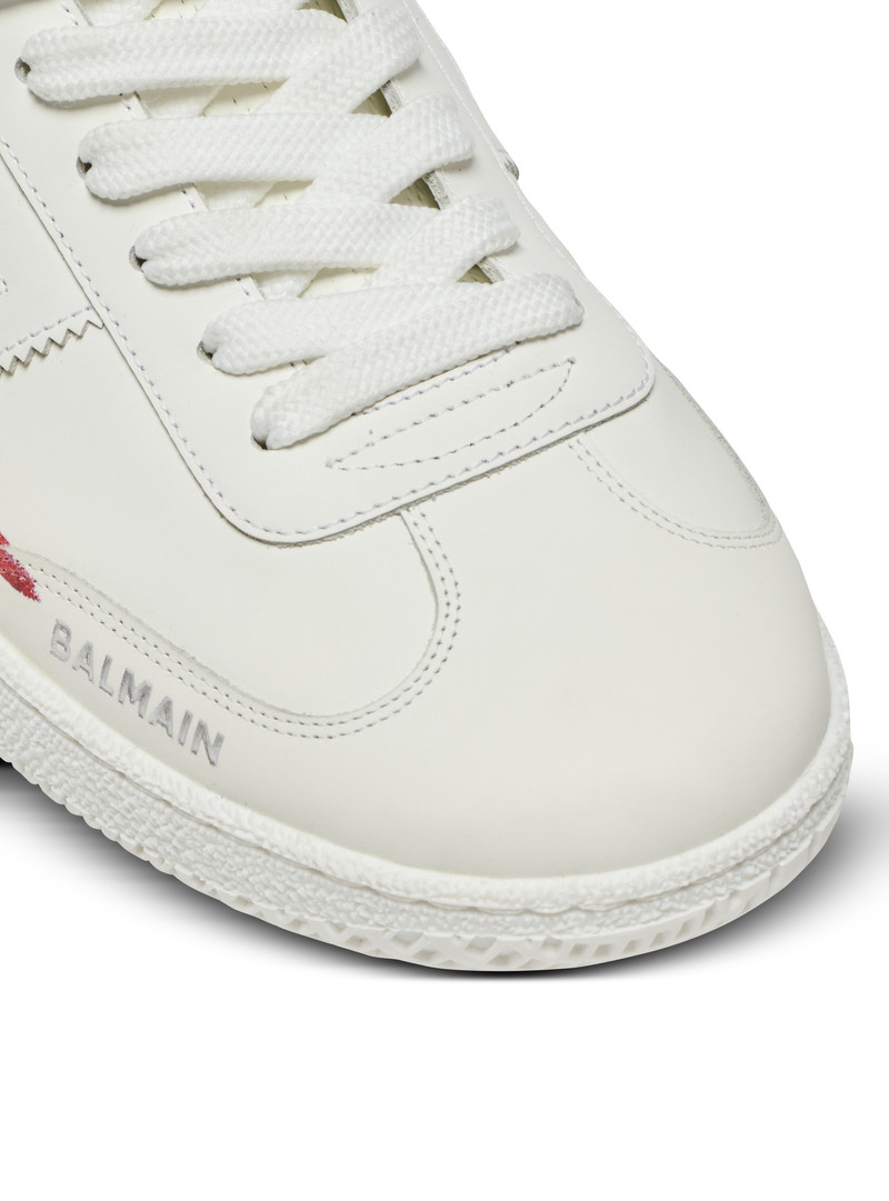 Leather Balmain Swan Lipstick trainers 6