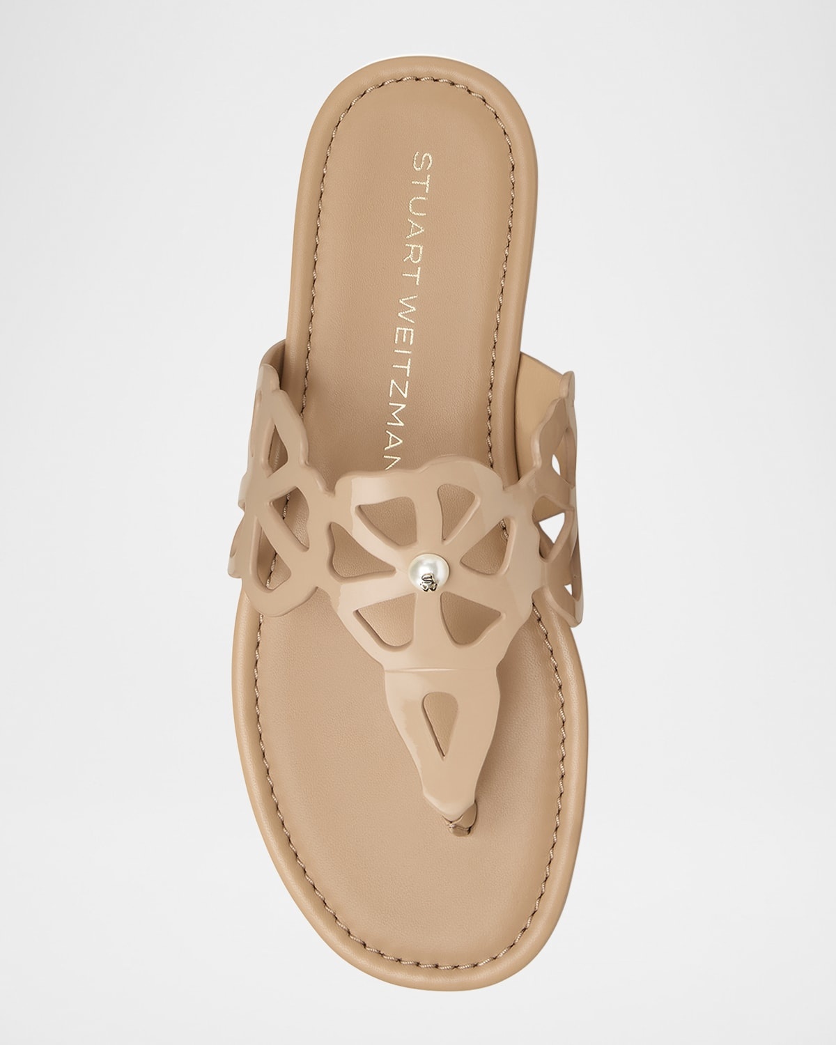 Jasmine Patent Cutout Thong Sandals - 4