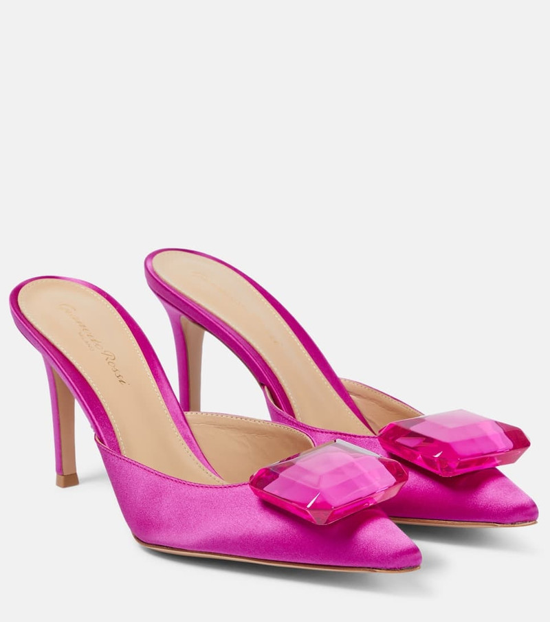 Jaipur embellished satin mules 1