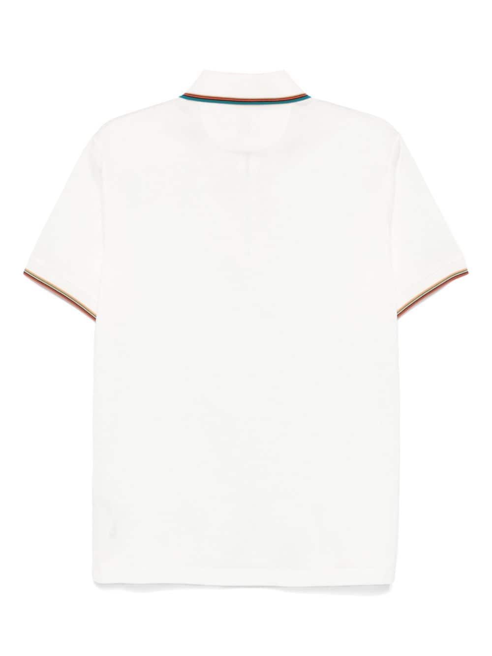 stripe-trim cotton polo shirt - 2