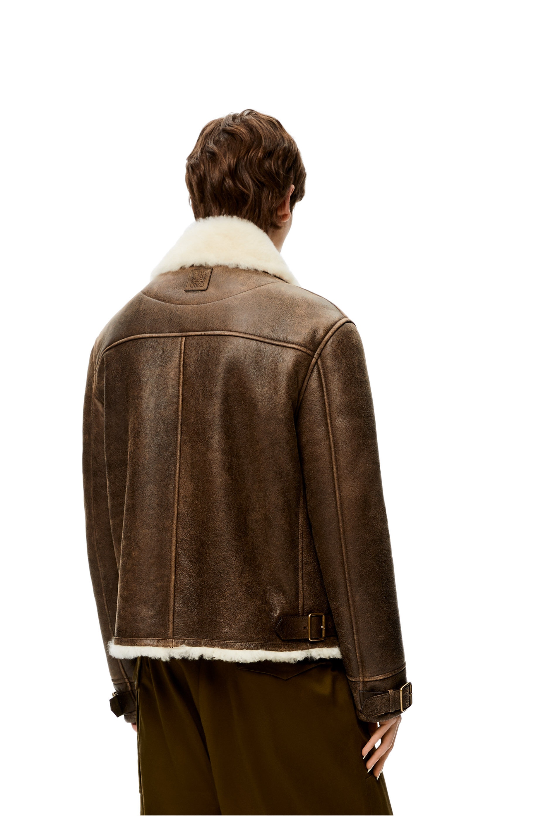 Buttoned jacket in shearling - 4