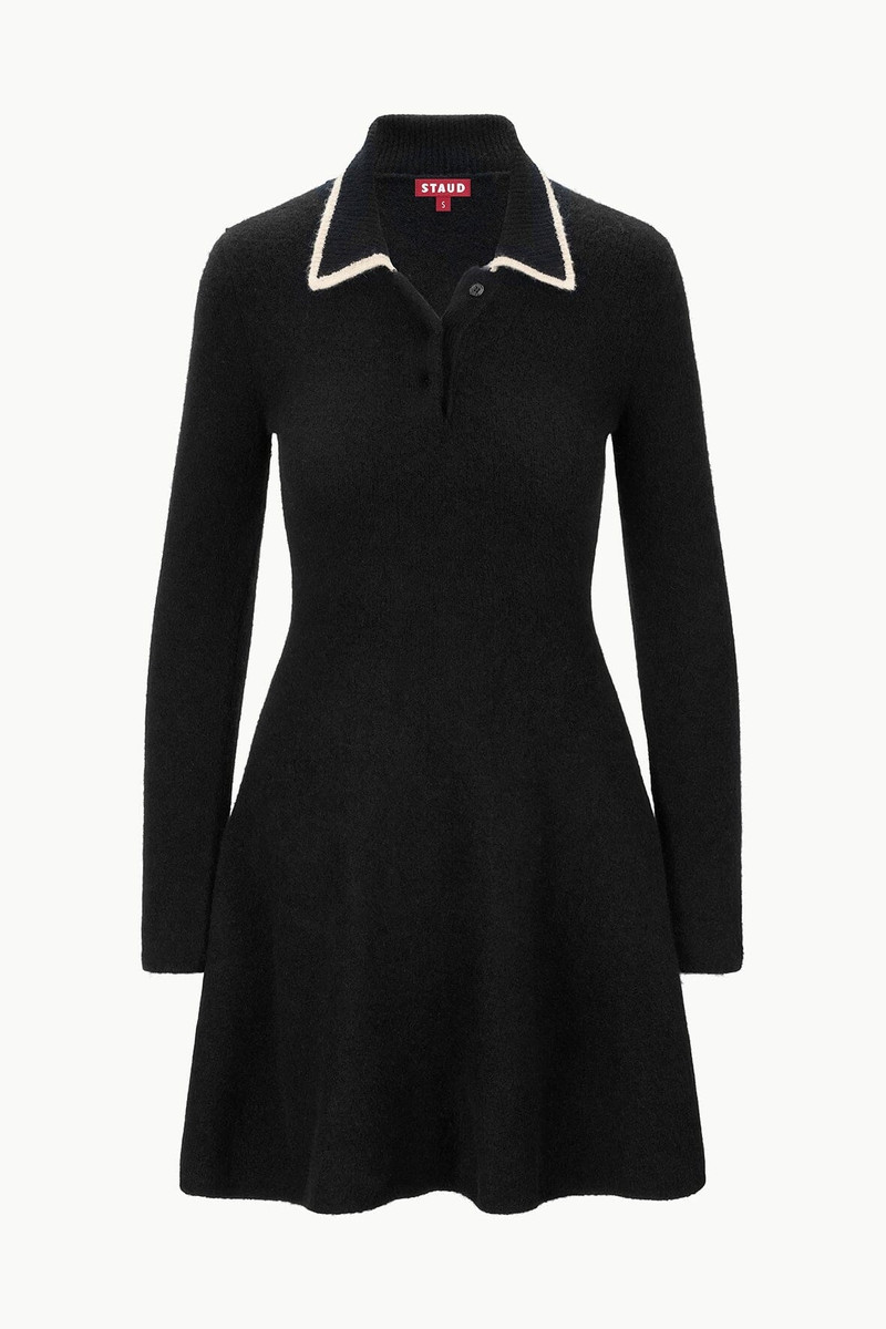 STAUD DUJOUR DRESS BLACK IVORY - 1