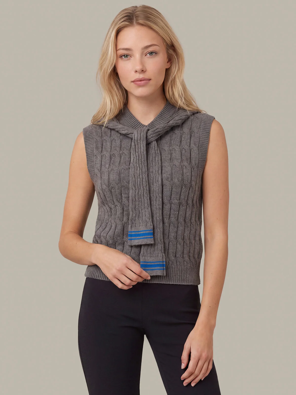 Martha Faux Over The Shoulder Cable Shell - 1