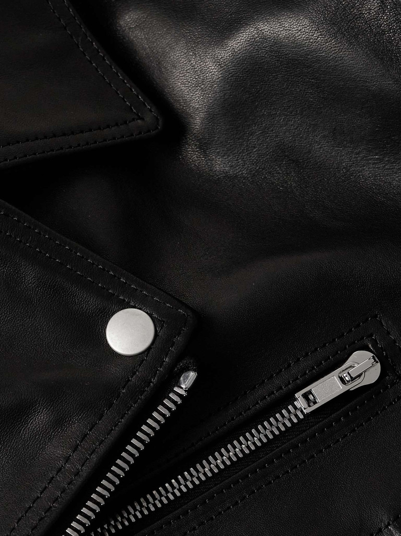 Cropped Buckled Leather Jacket 3