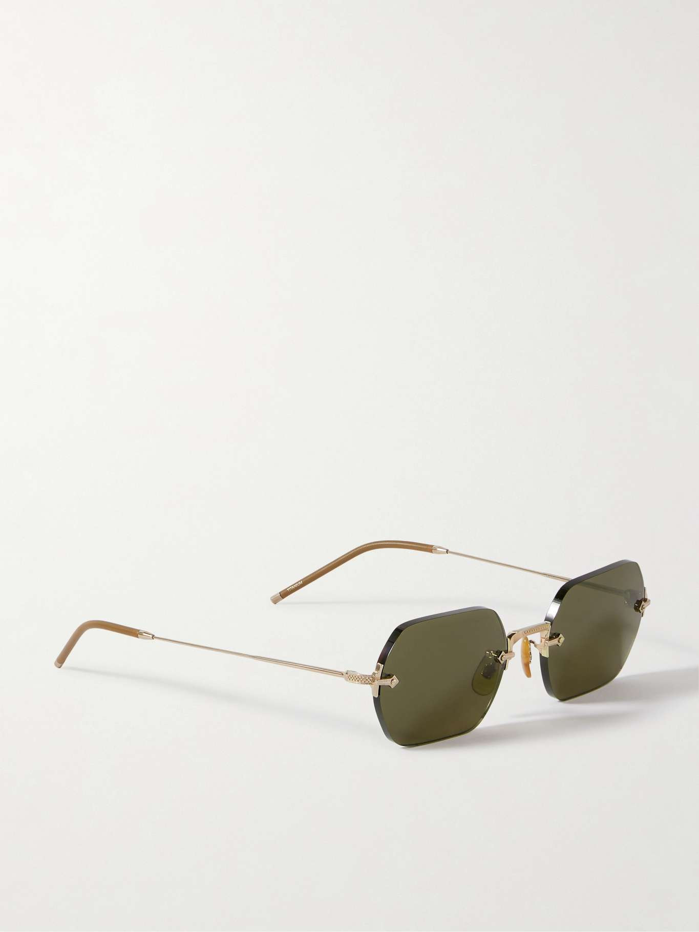 TK-13 rimless hexagon-frame gold-tone sunglasses Gold - 3