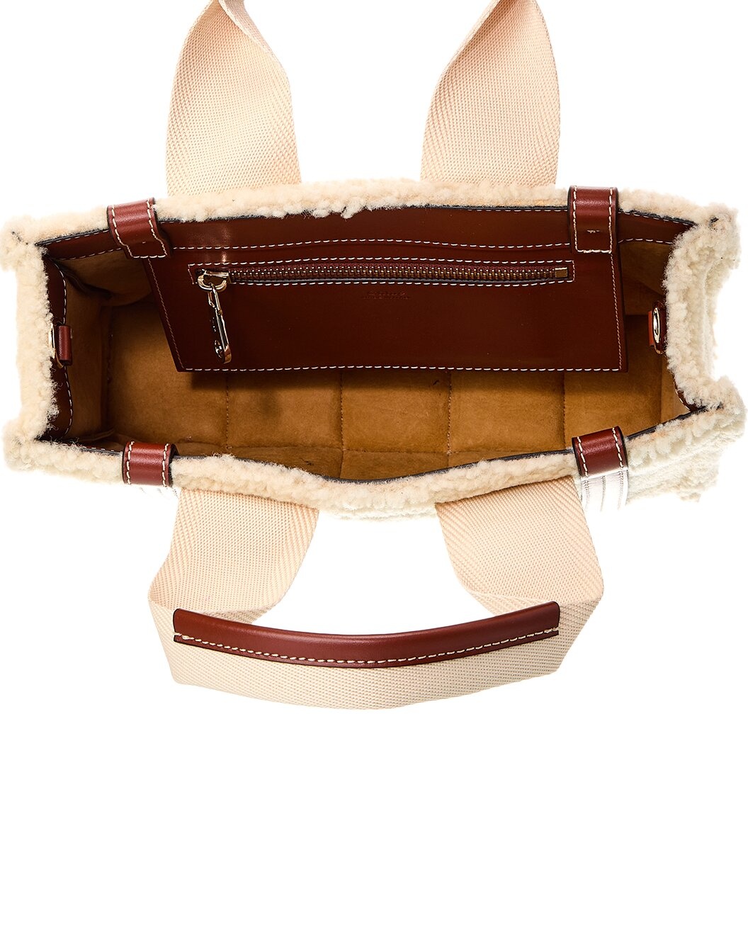 Chloé Woody Small Shearling & Leather Tote (Authentic Pre-Owned) - 4